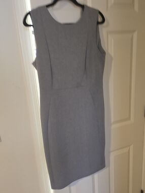 Calvin Klein Sleeveless Grey Midi Sheath Dress